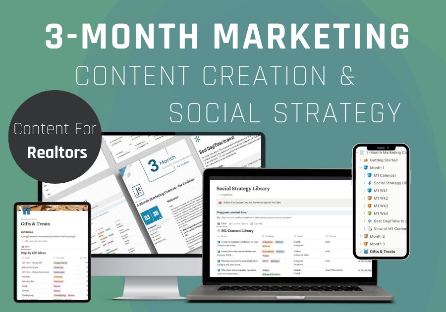 three months marketing content creation and social strategy